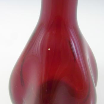 Elme Vintage Scandinavian Red Glass 'Melon-Form' Vase