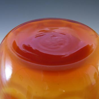 Elme 1970's Scandinavian Orange Retro Glass Peacock Vase