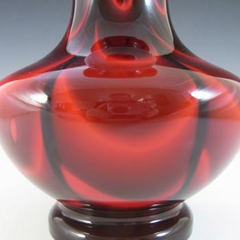 V.B. Opaline Florence Empoli Marbled Red & Black Glass Vase