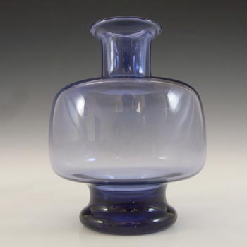 (image for) Holmegaard #18159 Per Lutken Blue Glass 'Safir' Vase - Signed