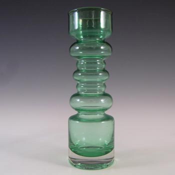 Scandinavian Style Cased Green Glass Hooped Vase