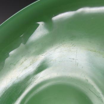 Jobling #5000 Art Deco Uranium Jade Green Glass Fircone Bowl