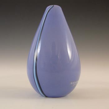 SIGNED Kosta Boda Blue Glass Vase by Gunnel Sahlin