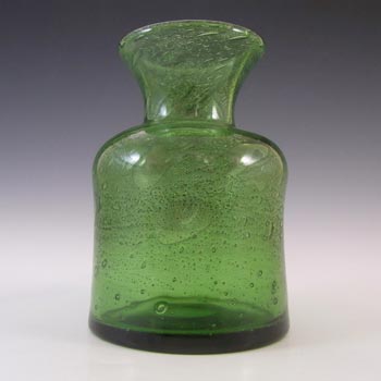 Kosta Boda Bubbly Green Glass Vase Erik Hoglund - Signed