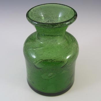 SIGNED Kosta Boda Bubbly Green Glass Vase Erik Hoglund #H832