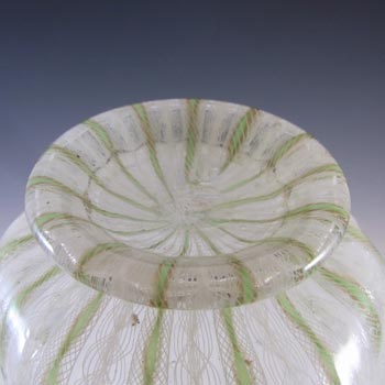 Salviati Murano Zanfirico & Aventurine Green Glass Finger Bowl