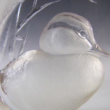 Mats Jonasson #3190 Swedish Glass Duckling Paperweight - Boxed