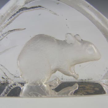 Mats Jonasson Swedish Glass Mouse Paperweight - Boxed