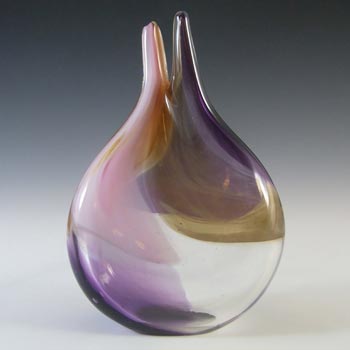 SIGNED Mdina Maltese Purple & Brown Glass 'Naia' Sculpture