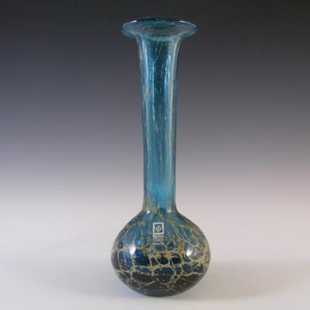 Mdina Maltese Blue & Yellow Glass Vase - Signed & Labelled