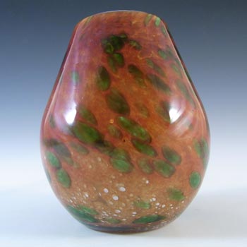 SIGNED Mtarfa Maltese Organic Orange & Green Glass Vase