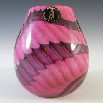 SIGNED Mtarfa Maltese Organic Pink & Purple Glass Vase
