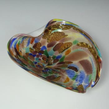 Vetro Artistico Veneziano Murano Glass Aventurine Bowl