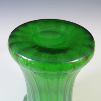 Art Nouveau 1900's Iridescent Green Glass Antique Vase