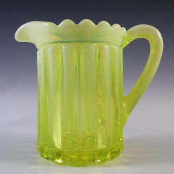 Davidson Primrose Pearline Uranium Glass \'Helen Louise\' Creamer