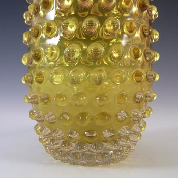 Prachen Czech Pink & Amber Glass Bobbled Vase by Frantisek Koudelka