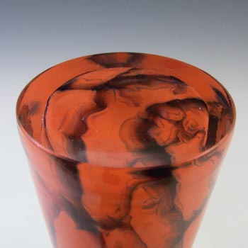 Prachen Vintage Czech Red Glass 'Flora' Vase by Frantisek Koudelka
