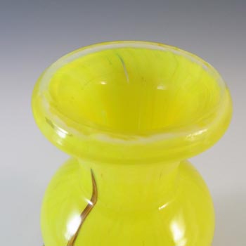 Prachen Vintage Czech Yellow Glass 'Flora' Vase by Frantisek Koudelka