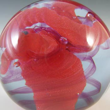 MARKED Caithness Vintage Red Glass "Crucible" Paperweight