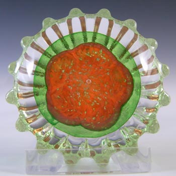 MARKED Caithness Vintage Glass 'Florette' Flower Paperweight