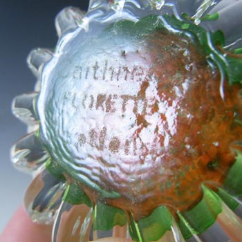 MARKED Caithness Vintage Glass "Florette" Flower Paperweight