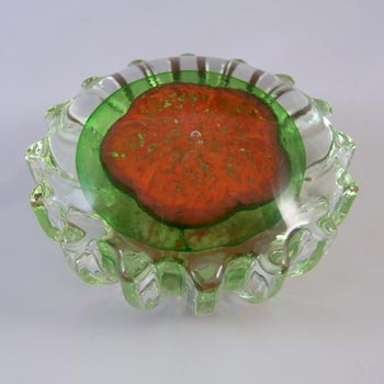 MARKED Caithness Vintage Glass "Florette" Flower Paperweight