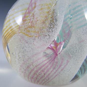 MARKED Caithness Scottish Green & Pink Glass "Daydreams" Paperweight