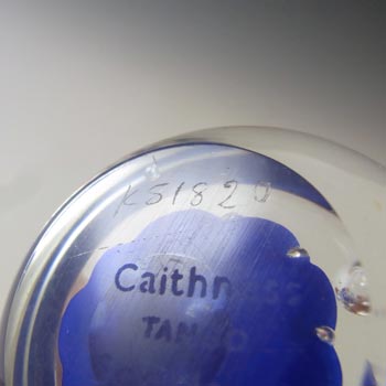 Caithness Vintage Blue Glass "Tango" Paperweight - Marked