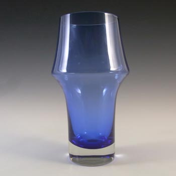 Riihimaki / Riihimaen Lasi Oy Finnish Blue Vintage Glass Vase