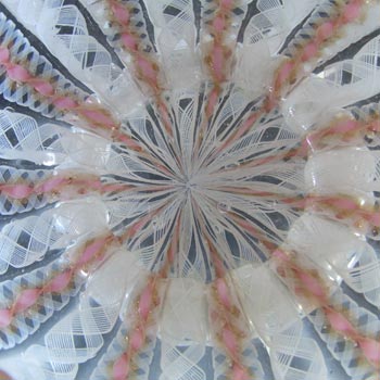 (image for) Salviati Murano Zanfirico & Aventurine Pink Glass Finger Bowl - Click Image to Close