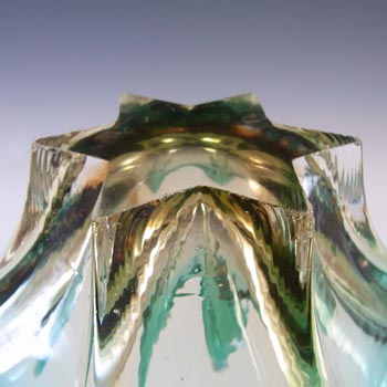 Cristallo Venezia CCC Murano Turquoise & Amber Sommerso Glass Bowl