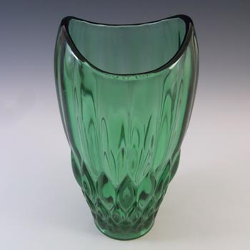 Sklo Union Rudolfova Green Glass Vase by Václav Hanuš #12992