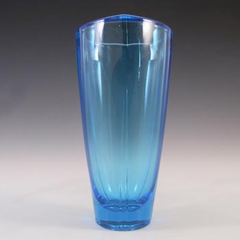 Sklo Union Rudolfova Blue Glass Vase by Vaclav Hanus #12996