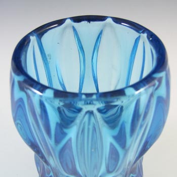 Rosice Sklo Union Blue Glass Vase by Jan Schmid #1032