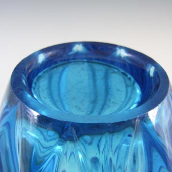 Rosice Sklo Union Blue Glass Vase by Jan Schmid #1032