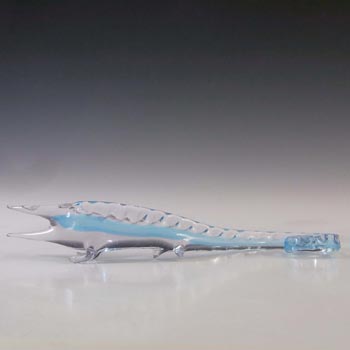 (image for) Murano Blue & Lilac Sommerso Glass Crocodile / Lizard