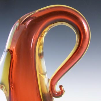 Arte Nuova Pustetto & Zanetti Murano Brown & Amber Sommerso Glass Vase
