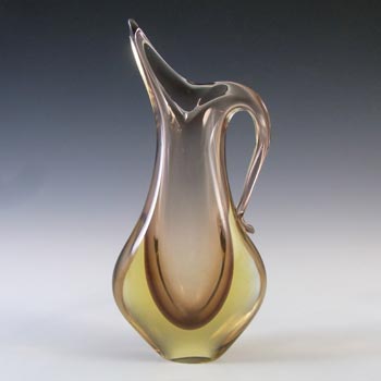(image for) Murano/Venetian Brown & Amber Sommerso Vintage Glass Vase