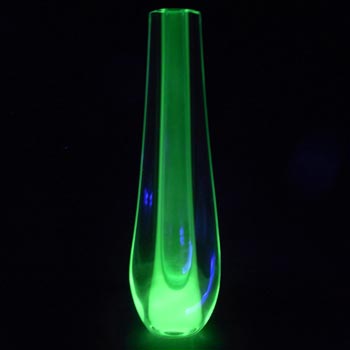 (image for) Galliano Ferro Murano Sommerso Green & Uranium Glass Stem Vase