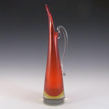 Murano/Venetian Red & Amber Sommerso Glass Jug/Vase