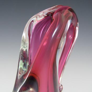 Arte Nuova Pustetto & Zanetti Murano Pink & Blue Sommerso Glass Vase