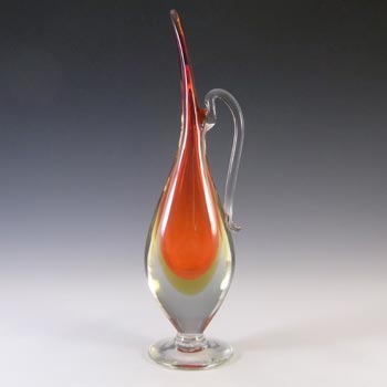 Murano/Venetian Red & Amber Sommerso Glass Jug/Vase
