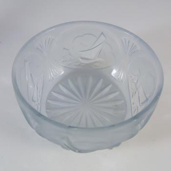 Sowerby Art Deco 1930's Blue Glass 'Ladye' Powder Bowl