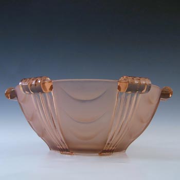 Stölzle #19677 Czech Art Deco 1930\'s Pink Glass Bowl