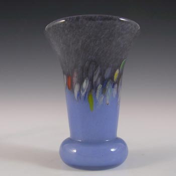 Vasart or Strathearn Blue & Grey Mottled Glass Vase V022