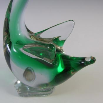 Murano Green & Lilac / Blue Neodymium Sommerso Glass Swan Figurine