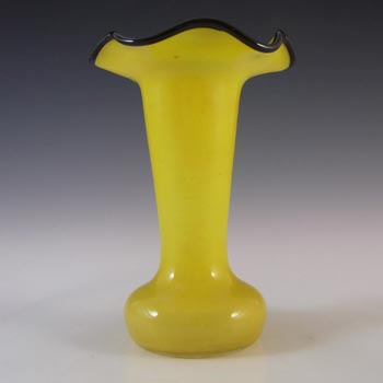 Czech 1930\'s/40\'s Yellow & Black Glass Tango Vase