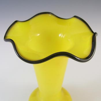 Czech 1930's/40's Yellow & Black Glass Tango Vase