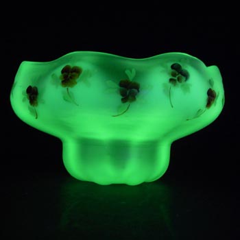 (image for) Victorian Vaseline/Uranium Enamelled Green Glass Bowl