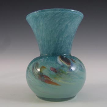 Vasart or Strathearn Turquoise Mottled Glass Vase V029